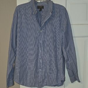 Steve & Barry's Blue Checkered Button Down Shirt